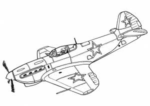 Раскраска Истребитель Як-9Д