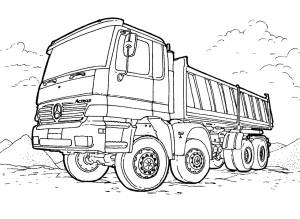 Раскраска Грузовик Mercedes-Benz