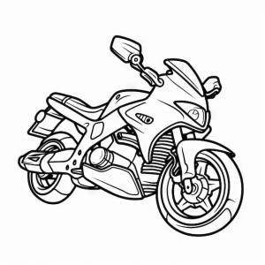 Простой дизайн мото раскраски для малышей