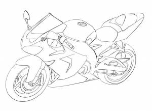 Раскраски спорт, Розмальовки Швидкий мотоцикл транспорт