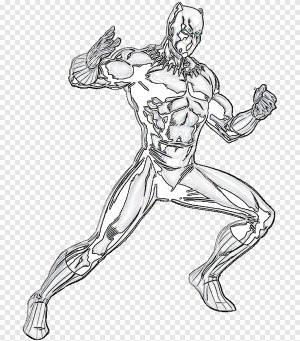 Черная Пантера Рисование Line art Sketch, Блэк Пантера, рука, монохромный png