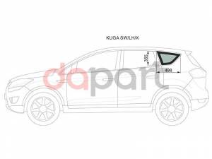 Стекло кузова заднее левое Ford Форд Kuga Куга 2008