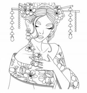 Раскраски Гейша