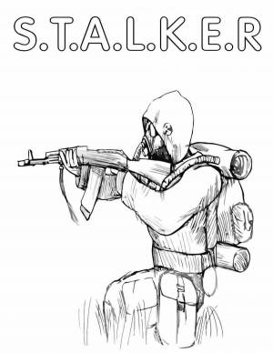 Раскраски Сталкер чистое небо