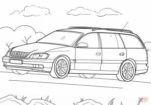 Раскраска Opel Omega Caravan