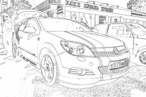 Раскраска опель астра