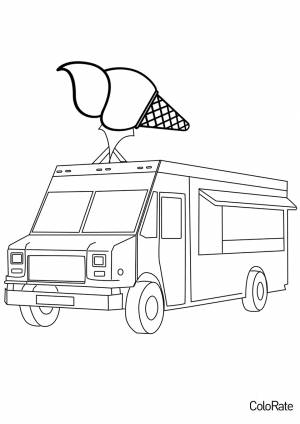 Раскраска Фургон мороженщика