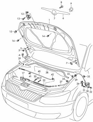 Схема ЕТКА Skoda Капот