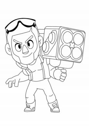 Раскраски Брок из бравл старс