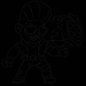 Раскраска Веселый бравлер из Браво Старс