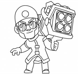 Раскраски Брока из Бравл Старс