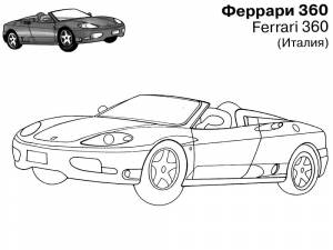 Раскраска Феррари