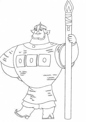 Богатырь рисунок раскраска