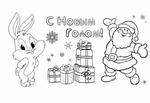 Раскраски С Кроликами На Новый 2023 Год