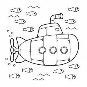 Раскраска подводная лодка
