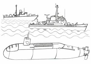 Раскраски ко дню морского флота