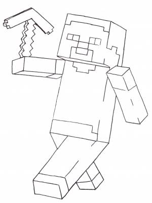 Раскраски Раскраска Майнкрафт человек майнкрафт, Download print coloring page