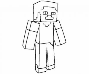 Раскраски Minecraft стив