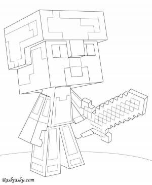 Раскраски Minecraft стив