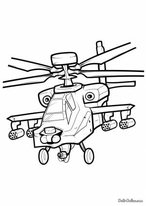 Раскраска Военный вертолёт