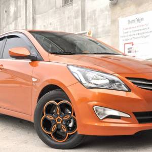 Покраска дисков Hyundai Solaris в 2 цвета