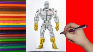 How to draw robot Noisy Boy, Real Steel, Как нарисовать робота Нойзи Бой, Живая Сталь