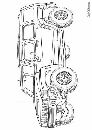 Раскраска Машина Хаммер