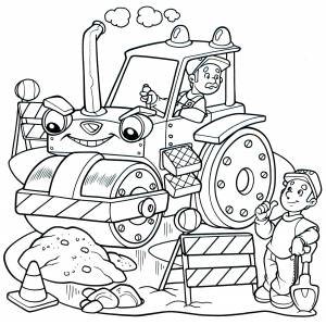 Раскраска Каток на ремонтных работах