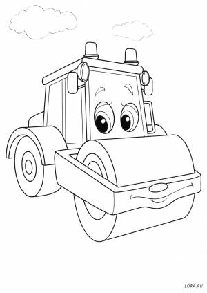 Раскраска машина каток