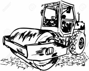 Раскраска машина каток