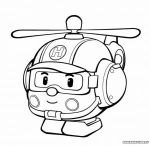 Раскраска поли робокар баки