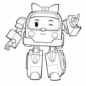 Раскраска эмбер робокар поли