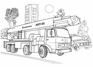 Раскраска Подъёмный Кран