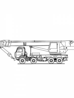 Раскраски Автокран   в формате