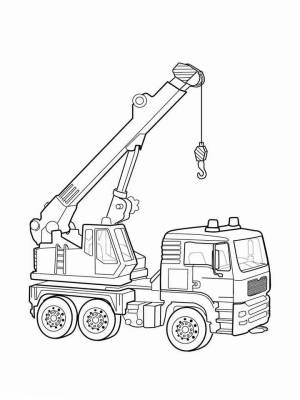Картинка Подъемный кран  раскраску для мальчиков
