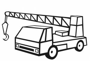 Раскраски Раскраска Карточка буква М машина , Раскраска Подъемный кран