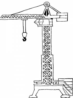Раскраска Подъемный кран картинка онлайн
