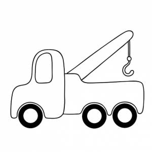Мультфильм очертания автомобильного крана векторная иллюстрация для детской страницы раскраски творчества