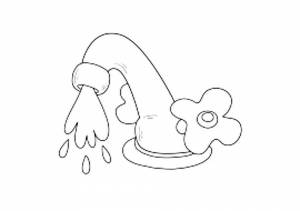 Раскраски Кран с водой