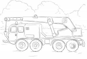 Раскраска Автокран