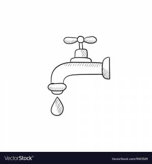 Раскраска кран с водой