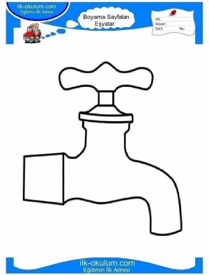 Раскраска кран с водой