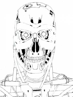 Раскраска Терминатор картинка в формате