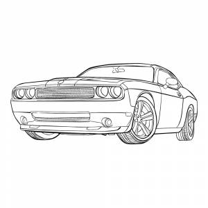 Раскраска Машина Додж