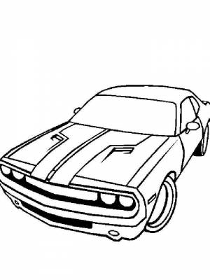Раскраска машины Додж  картинку