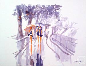 Летний дождь» картина Михальской Екатерины