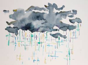 Рисунок акварелью дождь