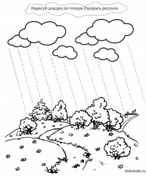 Раскраски дождик, Раскраска Нарисуй дождик дождь