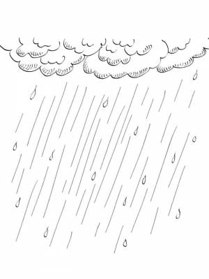 Раскраска Дождь   в формате
