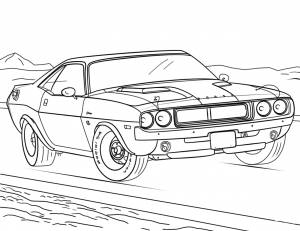 Раскраска додж челленджер